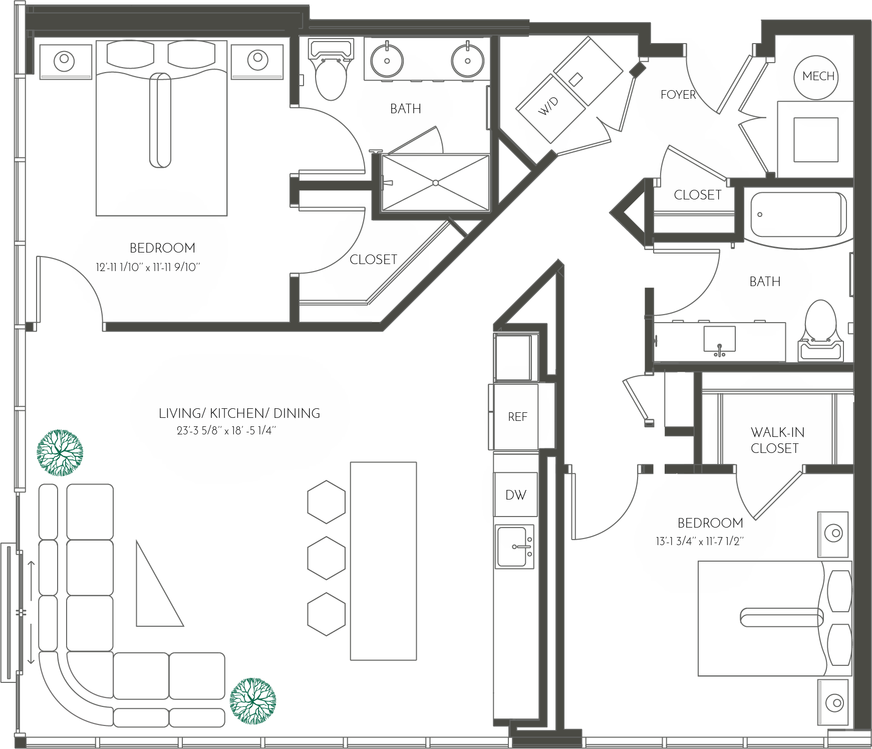 Floor Plans Two Light Luxury Apartments In Kansas City