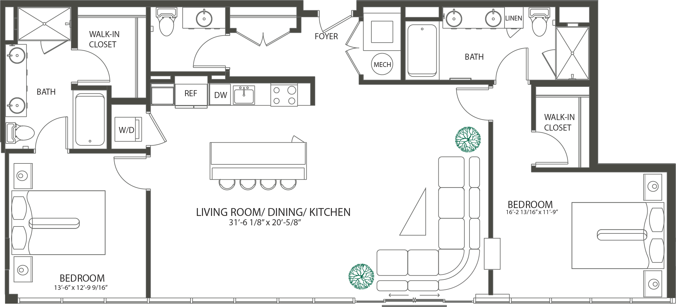 Floor Plans Two Light Luxury Apartments In Kansas City