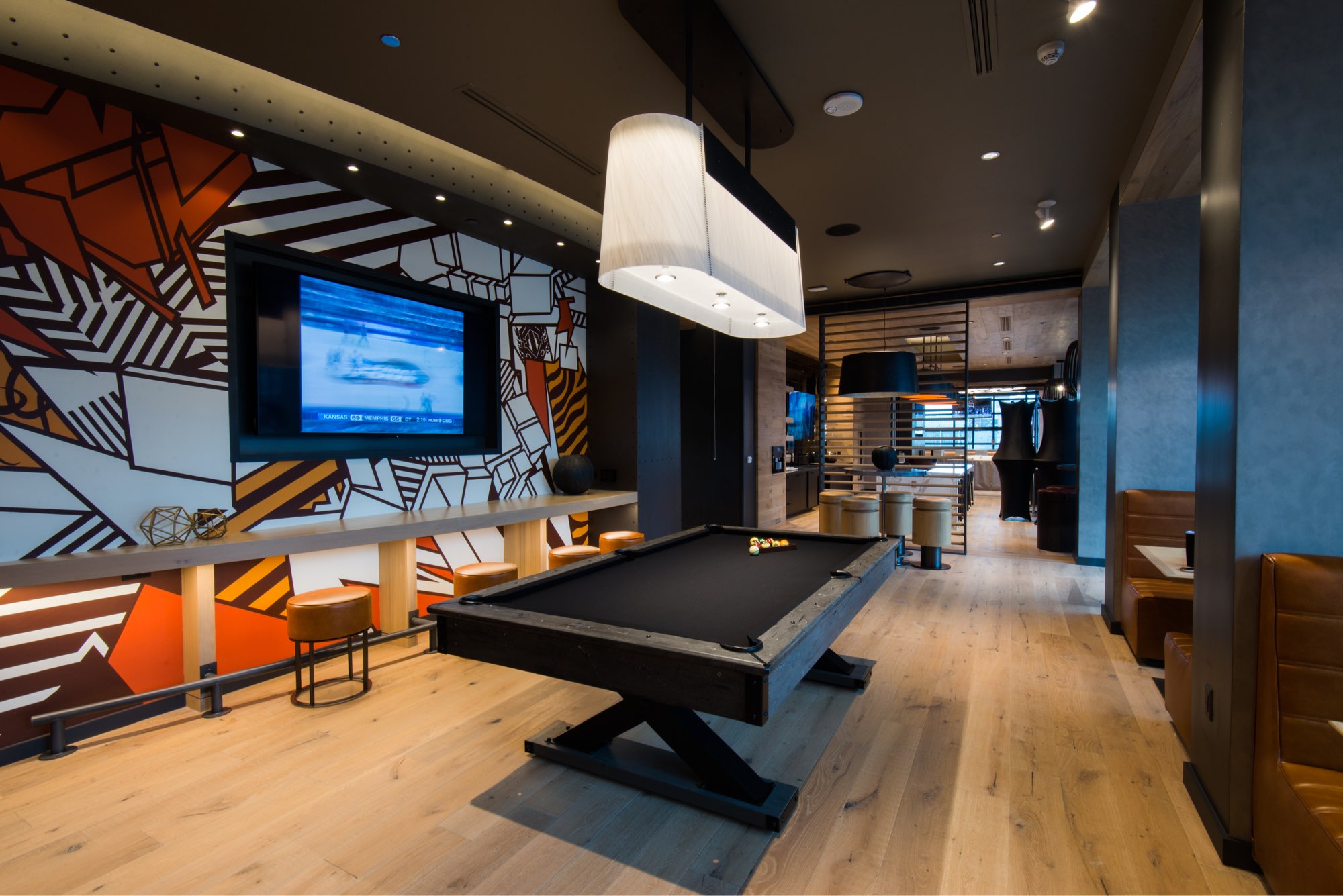 Billiards Lounge and Social Parlor at Two Light Luxury Apartments