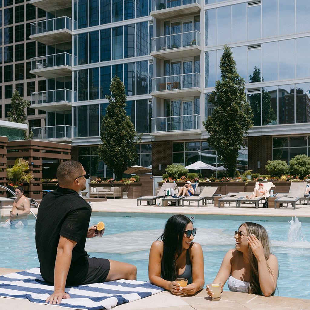 Pool party at One Light Luxury Apartments in Kansas City, Missouri.