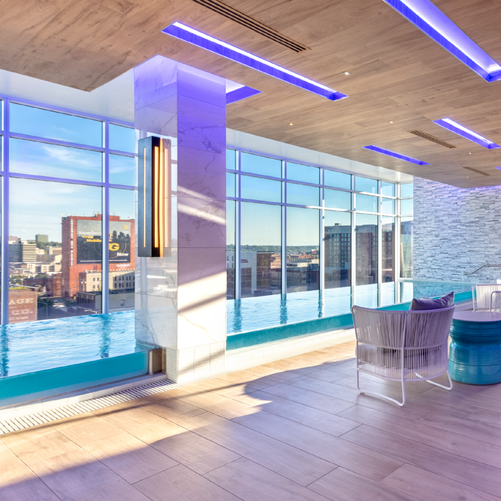 The spa at Two Light Luxury Apartments.